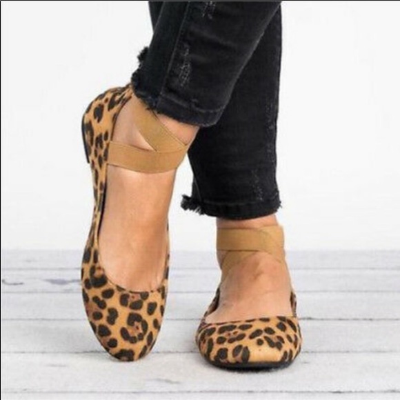 5⭐️LEAPORD CRISS CROSS ANKLE strap ballet - Shoe - Picture 2 of 6